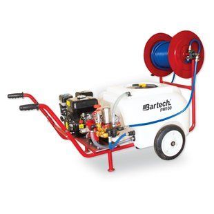 Atomizor 200l cu motor termic,6,5 cp, tambur și furtun de presiune 25m, 8mm, 75 bar 8680640123585 foto