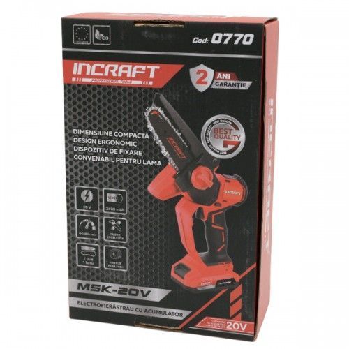Mini drujbă cu lanț pe acumulator 20V 6" INCRAFT MSK-20V MSK-20V foto