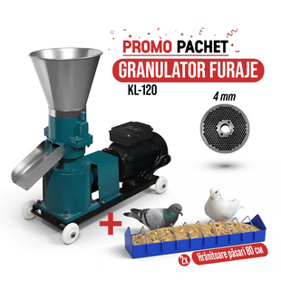 Granulator Furaje KL-120 cu 1 matrita +CADOU: 2x Hranitoare pasari 80cm KL-120 foto