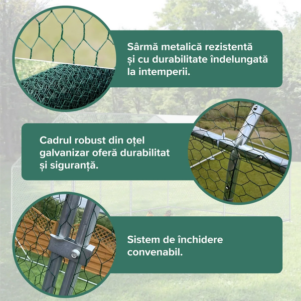 Țarc metalic pentru găini 2 &times; 3 &times; 2 m cu plasă rabiț 56603 foto