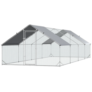 Țarc metalic pentru găini 3 &times; 8 &times; 2 m cu plasă rabiț 56602 foto
